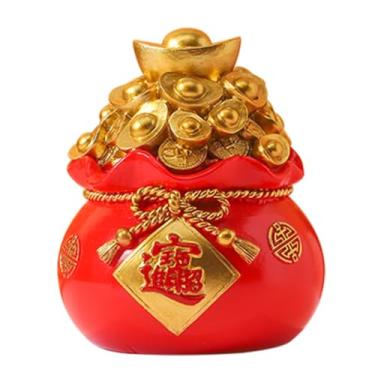 Imagem de Amosfun Lucky Piggy Cofre Feng Shui em forma de bolsa de dinheiro Fortuna Decoração de casa Riqueza Dinheiro Caixa de Moedas Economia Chinesa Decorações da Sorte para Riqueza e Sorte