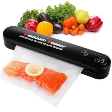 Imagem de Seladora Embaladora a Vácuo Automática Portátil Doméstica Embalagem Moderna Embaladora Selar Profissional Embalador Carnes Plástico Empacotadora Queijo Fechar Pro (+1 ROLO A VACUO 25CMX5M)