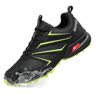 Imagem de Tênis masculino de corrida para trilha, impermeável, antiderrapante, para trilha, acampamento, busca, preto, Preto, verde, 37