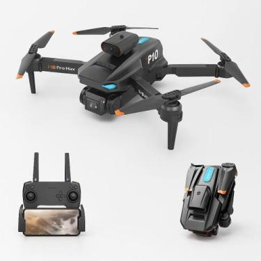 Imagem de Drone P10 Pro 8K com Dupla Câmera HD WiFi FPV Dobrável Estável Sensor 