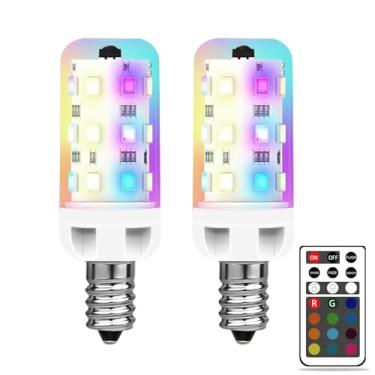 Imagem de XRise Lâmpada LED E12 2,5 W regulável RGB + mudança de cor branca com controle remoto equivalente 25W halogênio base E12 lâmpadas LED 6000K 250LM, sem cintilação, pacote com 2