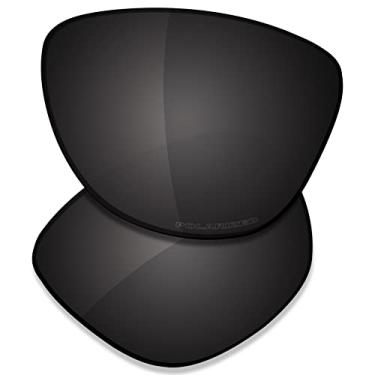 Imagem de SAUCER Lentes de reposição premium para óculos de sol Oakley Frogskins LX OO2043 | Frogskins LX Low Bridge Fit OO2039 High Defense - preto carbono polarizado