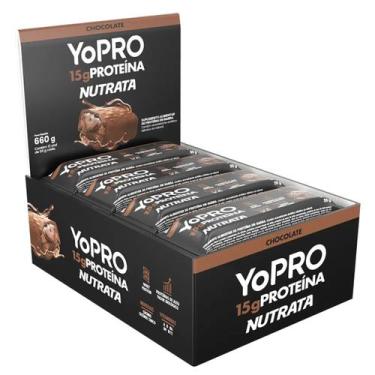 Imagem de Barras De Proteína Yopro 12 Barras 55g Whey Bar - Nutrata, Chocolate