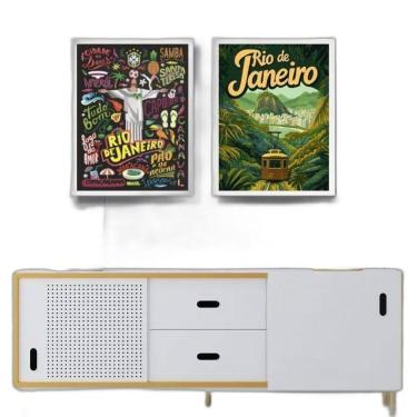 Imagem de Kit 2 Quadros Posters Rio De Janeiro 33X24Cm - Com Vidro