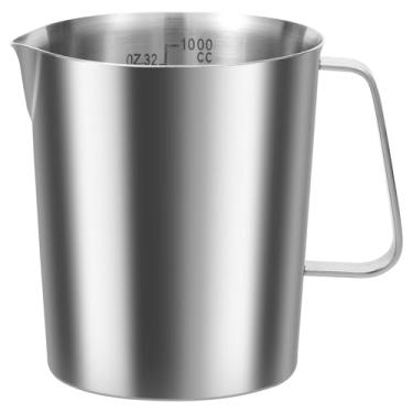 Imagem de Jarras de espuma de leite, jarras de café expresso de aço inoxidável com marcadores de medição, café com leite, cappuccino, latte, arte, barista, jarras a vapor, copo de leite, acessórios de café