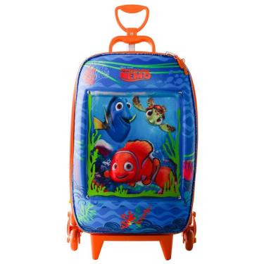 Imagem de Mochila de Rodinha 3D Maxtoy Procurando Nemo Azul Laranja