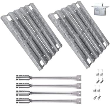 Imagem de BBQration Kit de substituição para Nexgrill 720-0193 720-0432, placa de calor de peças de reparo de aço inoxidável, tubo de queimador de grelha de substituição para Kirkland 720-0193 720-0432 730-0432