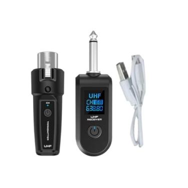 Imagem de MERIGLARE Transmissor e receptor de áudio, solução universal para guitarra e baixo elétrico com microfone dinâmico, 1 com 1