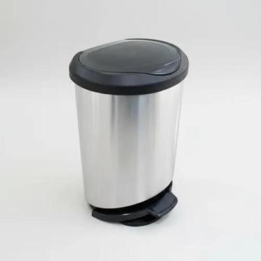 Imagem de Lixeira com pedal label inox  20 litros - ArqPlast