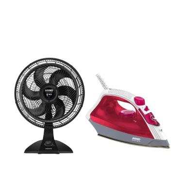 Imagem de Kit Arno Ventilador Mesa e Parede Turbo Force 2 em 1 VF42 + Ferro a Vapor de Passar Rou...