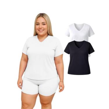 Imagem de Kit 2 Camiseta Manga Curta Dryfit Fitness Academia Plus Size - Rcv Sto