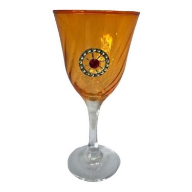 Imagem de Taça Laranja Roda Cigana Lirio Super Luxo 330 Ml -Vidro