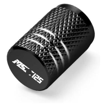 Imagem de Tampas de haste de válvula de pneu de roda CNC capas herméticas para motocicleta compatível com MSX125 MSX125Grom MSX125SF MSX 125Grom 125 125SF (1 peça preta)
