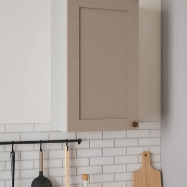Imagem de Armário Aéreo para Cozinha 1 Porta Americano Provençal 100% Mdf Iluminata Branco/Cinza