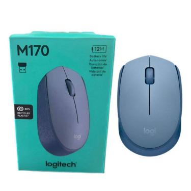 Imagem de Mouse Sem Fio Logitech M170 Com Pilha Inclusa - Azul Claro