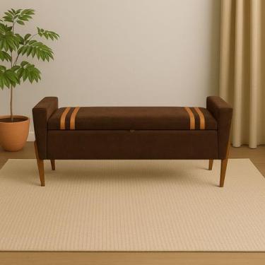 Imagem de Baú Puff Estofado Cama Solteiro 90cm Para Quarto Sala Calçadeira Organ