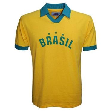 Imagem de Camisa Polo Brasil Liga Retrô  Amarela P, Amarelo, Verde, P