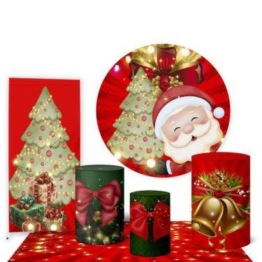 Imagem de Trio Capas Cilindro e Painel Redondo e Lateral e Tapete Natal - Fadrix