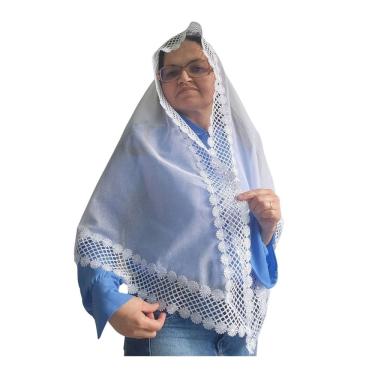 Imagem de Véu CCB Quadrado ou Redondo Com Renda Larga