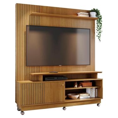 Imagem de Estante Home Theater Ares para TV até 75” com Rodízios - Madetec