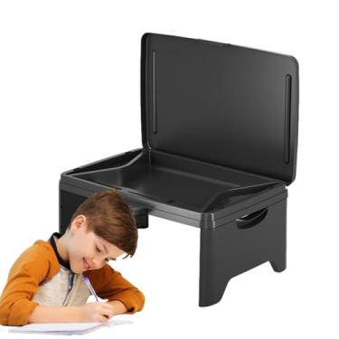 Imagem de Suporte de mesa dobrável para laptop - bandeja de colo para mesa de cama | Altura e ângulo ajustáveis | Bandeja de colo para cama de jantar | Bandeja de mesa portátil multifuncional para assento de