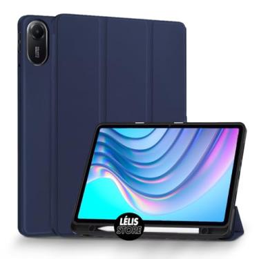 Imagem de Capa Capinha Case Compatível com Redmi PAD 2 com função sleep e suporte Com Compartimento Para Pencil Caneta Tampa Magnética PREMIUM (MARINHO)