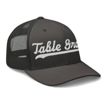 Imagem de Chapéu de caminhoneiro Table Grove boné de beisebol bordado com texto vintage malha esportiva swoosh presente lembrança chapéu IL, Carvão, tamanho �nico