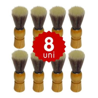 Imagem de Pincel de Barbear Profissional Cabo Resistente Madeira Cerdas Macias S