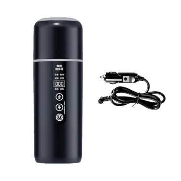 Imagem de DimyFew Chaleira elétrica de viagem, aquecedor de água, chaleira portátil para carro, aquecedor de copo para acampamento, trabalho, escola, ao ar livre, Preto