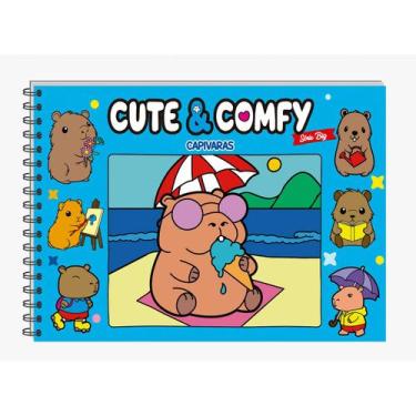 Imagem de Livro - Cute & Comfy Série BIG - Capivaras - Livro de Colorir Adulto -