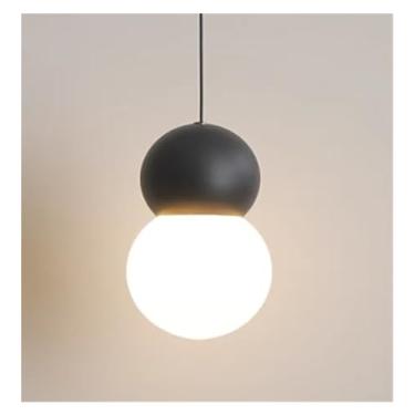 Imagem de Luminária pendente moderna de bola de vidro LED para cozinha, sala de jantar, quarto, luminária suspensa interna para iluminação de cabeceira, decoração