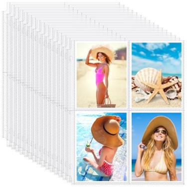 Imagem de Feifeiya Pacote com 150 capas para fotos de 3,5 x 5 para fichário de 3 anéis (para 1200 fotos) protetores de página de fotos de arquivo contém páginas de refil de plástico transparente, páginas de