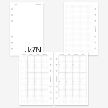 Imagem de MAY PAPER CO. Recarga de planejador mensal Franklin Covey Compact Grid 2026, agenda mensal em duas páginas para agenda de 6 anéis 10 x 16,75 (meses separáveis, início de segunda-feira)