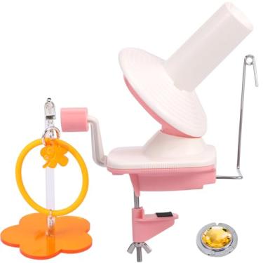 Imagem de Enrolador de fios portátil para crochê, enrolador de esferas de fio de acrílico manual com eixo de pulso para tricô, uso doméstico, atividades DIY (Estilo-3, 1-Pack)