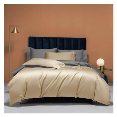 Imagem de Roupa de cama 100% algodão, solteiro, Queen, King, conjunto de lençol de cima e capa de edredom (Um Rei)