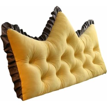 Imagem de LGEOELIAS Travesseiro de cabeceira de leitura para encosto de cama, travesseiro de cabeceira triangular com capa removível, almofadas de leitura para descanso de cama