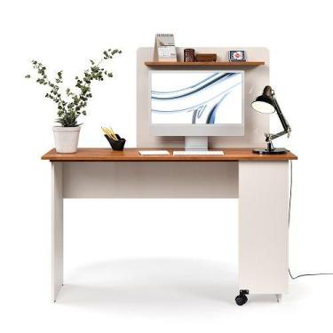 Imagem de Escrivaninha em L Off White/Freijó  EJ Móveis