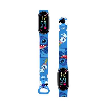 Imagem de Relógio Digital Led  Smart Mi Band Infantil Stitch Azul