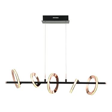 Imagem de PENDENTE GINGA DE AÇO ALUMINIO E ACRILICO ROSE GOLD E PRETO