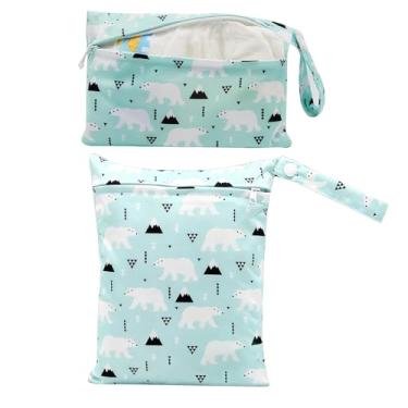 Imagem de Bolsa Impermeável Para Fraldas - 2 Peças Impermeável E Lavável Organizador Para O Berçário Do Bebé | Sacos De Viagem Laváveis - Para Natação Campismo Viagem Ginásio Treino Praia