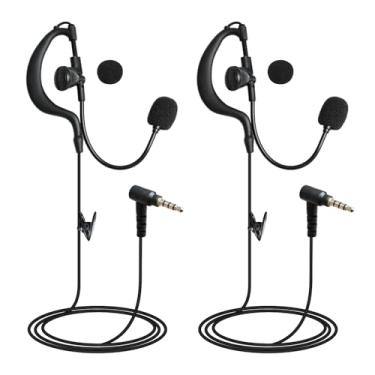 Imagem de HELETUL Fone de ouvido de comunicação de 3,5 mm com fio para treinador de futebol americano com microfone Boom Coms para rádios de intercomunicação Ejeas v4 v6 pro (formato G, pacote com 2)