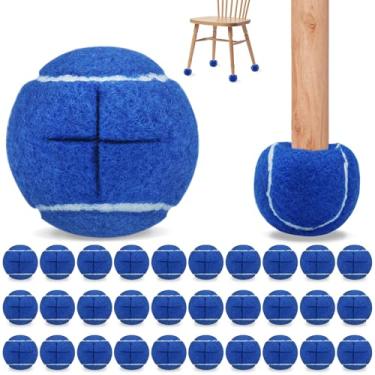 Imagem de Magicorange Pacote com 40 bolas de tênis pré-cortadas a granel para cadeiras, capas de perna de cadeira de bola de tênis de 6,3 cm para móveis bola de proteção de pés para sala de aula (azul, pacote