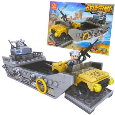 Imagem de Blocos de Construção para Montar e Desmontar, Kit de Construção - Barco militar 232 peças - Presente para Crianças e Adultos, Brinquedos Educativos de Engenharia e Construção (Barco)