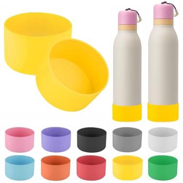 Imagem de 2 peças de bota de silicone compatíveis com garrafa de água Owala FreeSip Twist 510 g, capa protetora antiderrapante e à prova de queda compatível com garrafa de água Owala Free Sip Twist 510 g