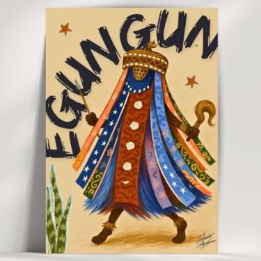 Imagem de Coleção de 62 quadros decorativos Giz - Umbanda e Candomblé - Decoração Orixá - Afro Brasileira - Escolha o seu Orixá! (Clássico, Egungun, 28x20cm)