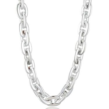 Imagem de XIUMALU Passou no teste de colorfast , colar grande de corrente de plástico, pacote com 2/4 opcionais, colar falso de rapper hip-hop, super longo, removível, roupa de festa que não desbota, joias de