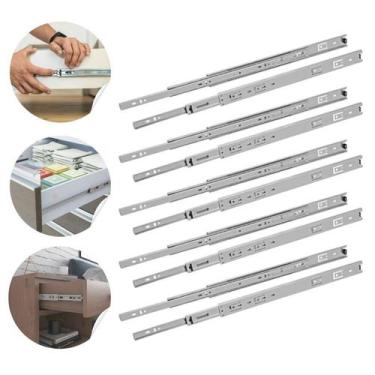 Imagem de Kit 10 Corrediças 40cm Telescópicas Light Aço 35mm 5 Pares - Kompraki