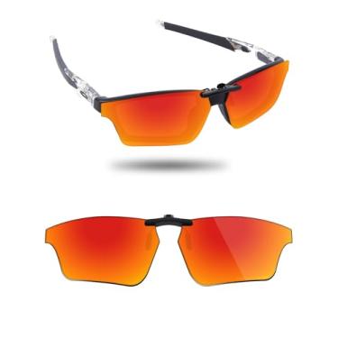 Imagem de Fiskr Óculos de sol polarizados de encaixe para Oakley Crosslink Sweep OX8031 55 mm - Proteção UV - Ajuste universal para homens e mulheres, Vermelho fogo, 55mm