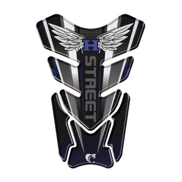 Imagem de Adesivo Resinado Protetor De Tanque Moto qualquer moto Honda Azul - Te