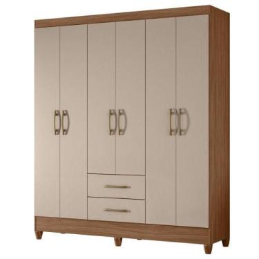 Imagem de Guarda Roupa Casal Panama 6p 153 Cm Carvalho Fendi Moval - MOVAL MOVÉI